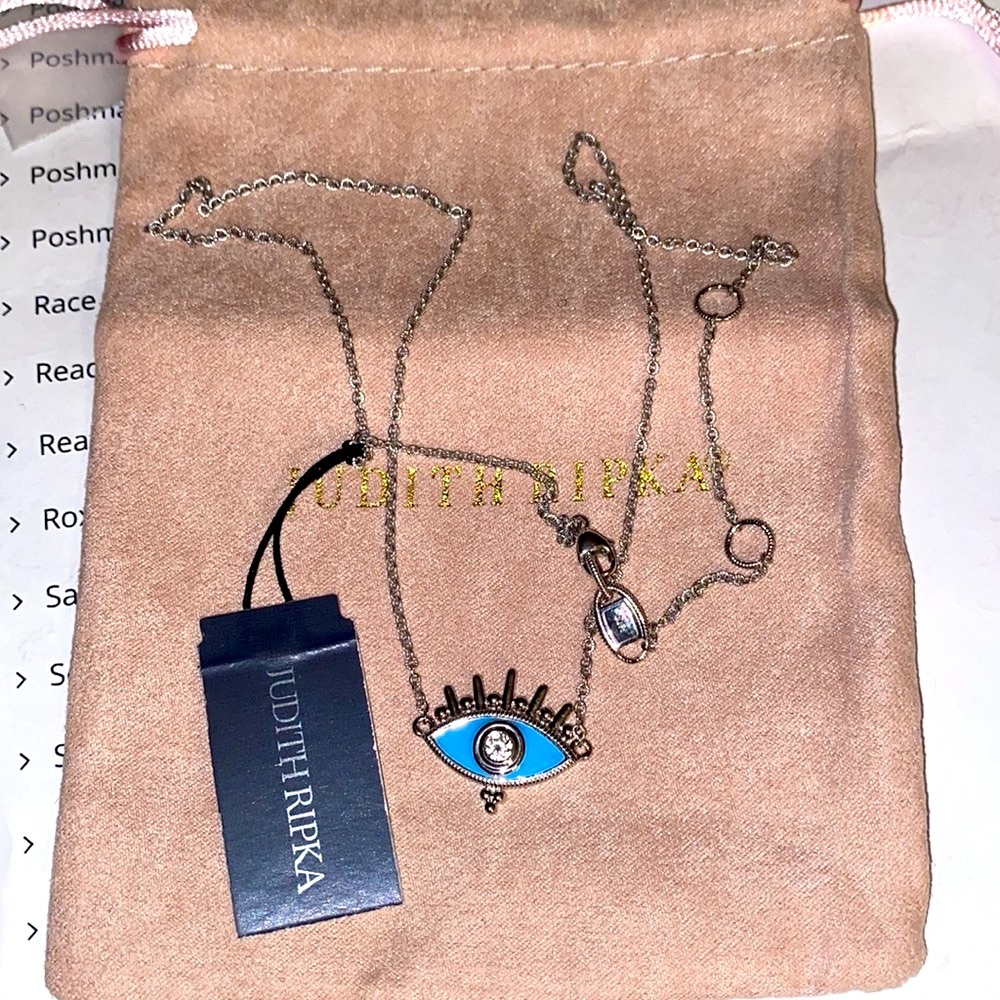 Judith Ripka light blue evil eye necklace - Picture 2 of 6
